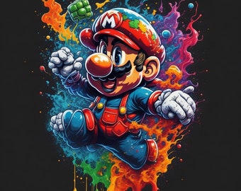 Nursery Mario Wall Art – Set of 3 Images for Printing, T-Shirts, Posters, and More - JPG | NPCs