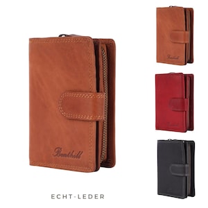 Geldbörse Damen Echt Leder | Damen Geldbeutel mit RFID Schutz | Portmonee Klein mit 8 Kartenfächer | Slim-Wallet inkl. Geschenkbox
