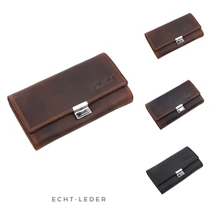 Kellner Geldbörse Leder - Echtleder Kellnerportemonnaie mit RFID Schutz - XXL Robuste Kellnerbörse - Profi Kellner-Geldbeutel