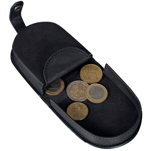 Monedero de cuero real mini bolso con monedero monedero de cuero para monedas caja vienesa / bolso agitador imagen 4