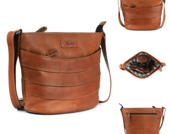 Women's leather handbag - shopper made of soft, high-quality genuine leather - vintage fashion bag - shoulder bag - shoulder bag