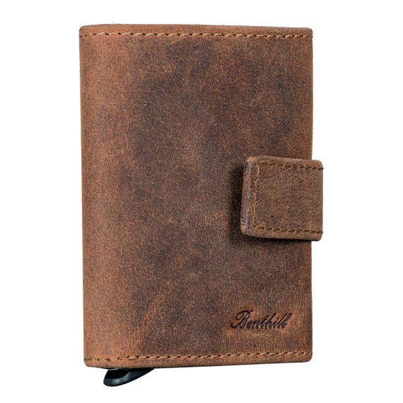 Geldbörse Herren Echt Leder Smart Wallet RFID-Schutz Slim