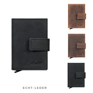 Geldbörse Herren Echt Leder - Smart Wallet RFID-Schutz - Slim Portemonnaie für Herren - Kartenetui
