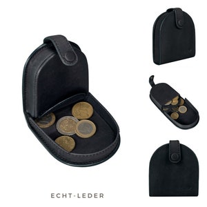 Monedero de cuero real mini bolso con monedero monedero de cuero para monedas caja vienesa / bolso agitador imagen 1