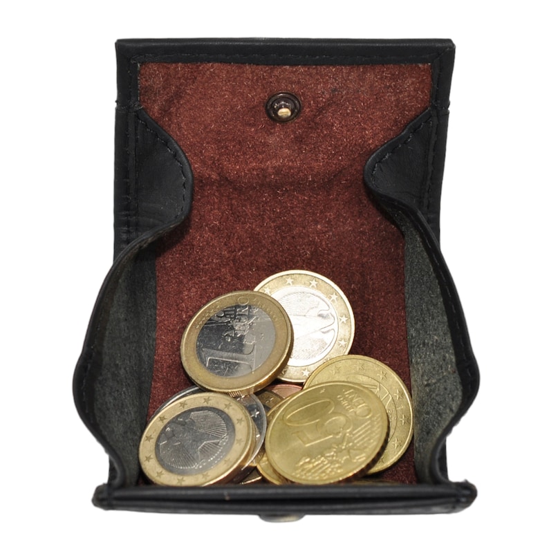Münzbörse Klein Leder Minibörse aus echtem Leder Kleingeldschütte Wiener Schachtel Mini Münzen-Geldbörse Bild 4