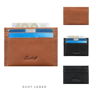 Kartenetui aus Echt Leder | Mini Geldbörse für Damen & Herren | RFID Schutz - Kleines Portemonnaie