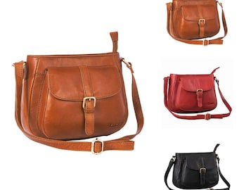 Damen Handtasche Leder - Shopper aus weichem hochwertigem Echt-Leder - Vintage Fashion Bag Beutel - Schultertasche - Umhängetaschen