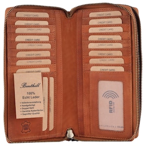 Damen Geldbörse Echt Leder XXL Portemonnaie Groß RFID Schutz Echtleder Vintage Damenbörse mit vielen Kartenfächer inkl. Geschenkbox Bild 5