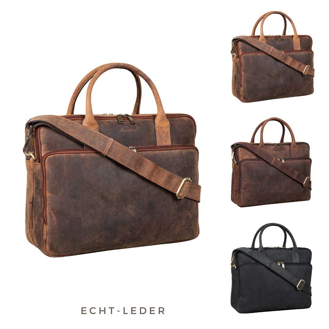 Briefcase Leather Laptop Bag Notebook Bag for Men and Women