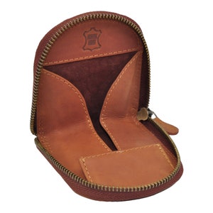 Coin purse genuine leather mini purse for coins with zipper shaker purse women's & men's small purse coin purse image 6