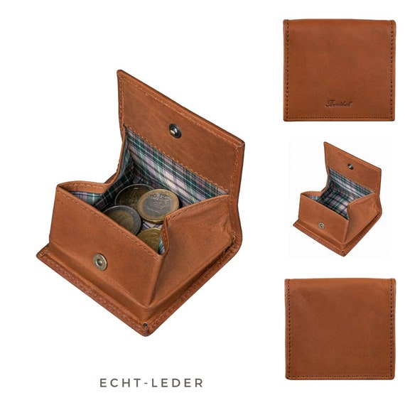 Coin Purse - Viennese Box Made of Genuine Leather - Mini Wallet