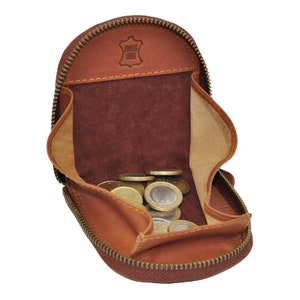 Coin purse genuine leather mini purse for coins with zipper shaker purse women's & men's small purse coin purse image 2