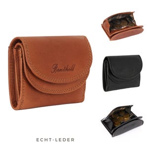 Kleine Leder Geldbörse RFID - Minibörse mit Münzfach aus echtem Leder - Damen & Herren Mini Portmonee inkl. Geschenkbox