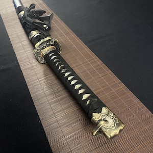 Taijutsu  handmade Japanese Katana T10 Steel Samurai Sword  Black Katana