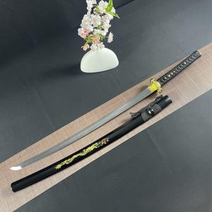 Handmade Samurai Sword 1045 Carbon Steel Real Katana Black Samurai Sword