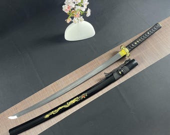 Handmade Samurai Sword 1045 Carbon Steel Real Katana Black Samurai Sword