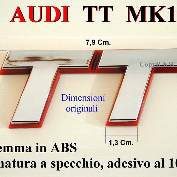 AUDI TT 8N MK1 STEMMA Posteriore tts ttrs s rs Badge Logo Emblema Fregio Rear Emblem