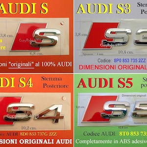 AUDI S S3 S4 S5 REAR emblem in ABS sticker emblem logo frieze emblem trasero emblème arrière heckemblem rear emblem