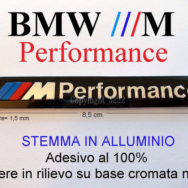 BMW M PERFORMANCE Emblem Badge Emblem Blason Wappen in ALUMINUM adhesive Black Black Negro Noir with enamel colors new new