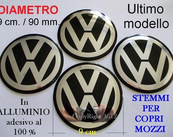 VOLKSWAGEN Vw 9 cm 90 mm SCHWARZ schwarz BLAU blau Nabendeckel Aufkleber Nabendeckel Abdeckungen tapacubos couvre-moyeuxe