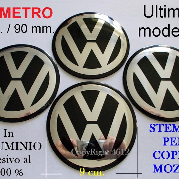 VOLKSWAGEN Vw 9 cm 90 mm SCHWARZ schwarz BLAU blau Nabendeckel Aufkleber Nabendeckel Abdeckungen tapacubos couvre-moyeuxe