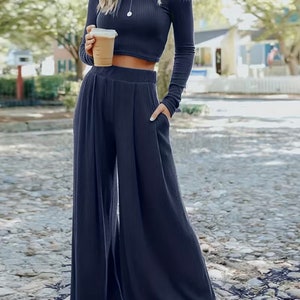 Cropped top and high waisted deals pants