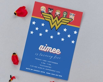Superhero Birthday Invitation Template, Superhero Party Invite, Kid Invite, Avengers, DC, Editable Canva