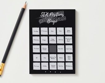 Juego de bingo de posiciones sexuales de despedida de soltera, plantilla de fiesta editable, actividad de despedida de soltera, fiesta de gallinas, tema negro y bling, minimalista moderno