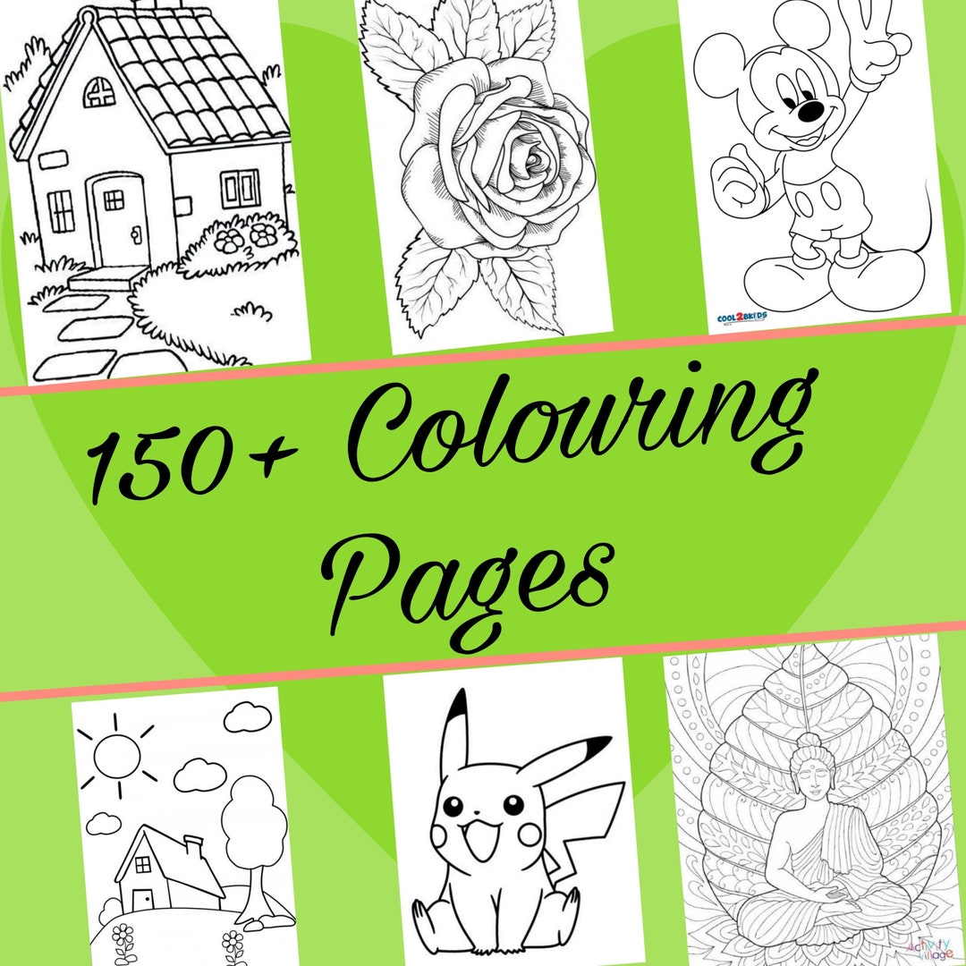 Digital Colouring Pages for Kids. Set of 150 Pages. This is Etsy