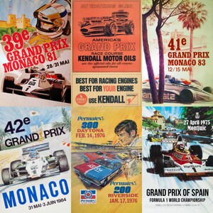 Rectangular Racing Posters 30+ Vintage Racing Posters Digital Prints, AI Upscaled Super Clear 8K ...
