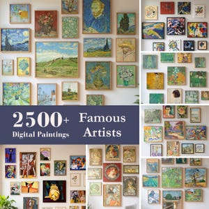2500+ Masterpieces Famous Artists Paintings Digital Prints Bundle, Fine Art Prints, Monet Van Gogh Klimt Matisse Picasso Mucha Download