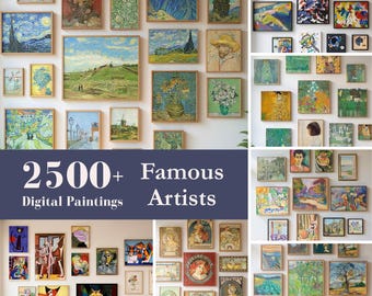 Más de 2500 obras maestras de artistas famosos: láminas artísticas, paquete de impresiones de bellas artes, Monet, Van Gogh, Klimt, Matisse, Picasso, Mucha (descarga digital).