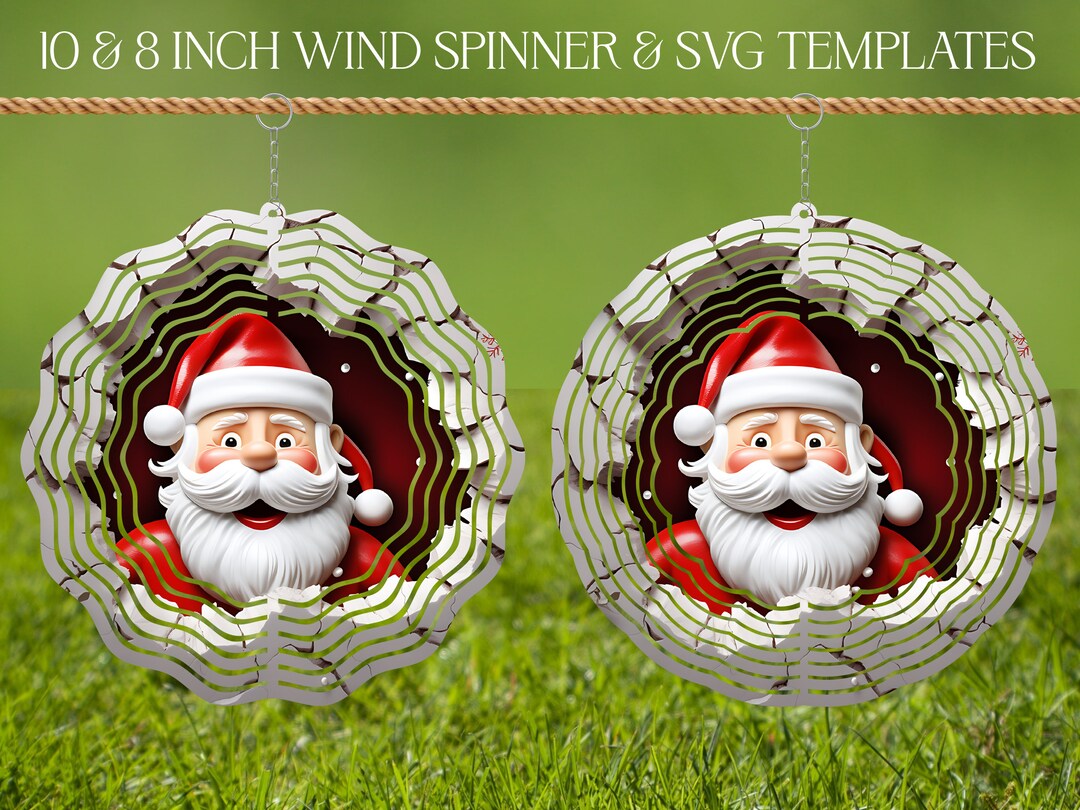 3D Santa Wind Spinner Sublimation Design Template Png, Wind Spinner SVG ...
