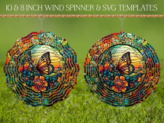 2 Pack Butterfly Sublimation Wind Spinner Blanks,10 Inch Metal