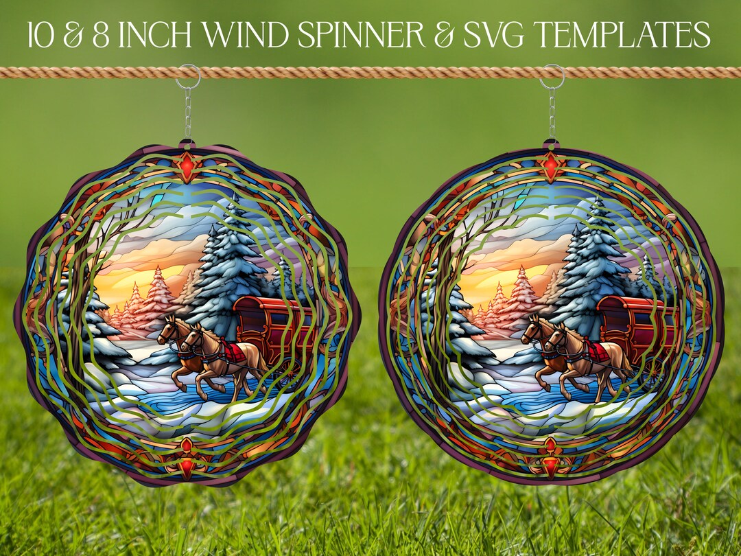 Wind Spinner Stained Glass Sublimation Design Template Wind Spinner SVG ...