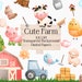 Cute Baby Farm Animals Clipart, Farmyard Watercolor Clip Art, Baby ...