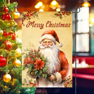 Garten Flagge Sublimation Design 12x18, Frohe Weihnachten Santa, digitaler Download Design, PNG, Garten Veranda Dekor Kunst, Yard Zeichen, Event Banner