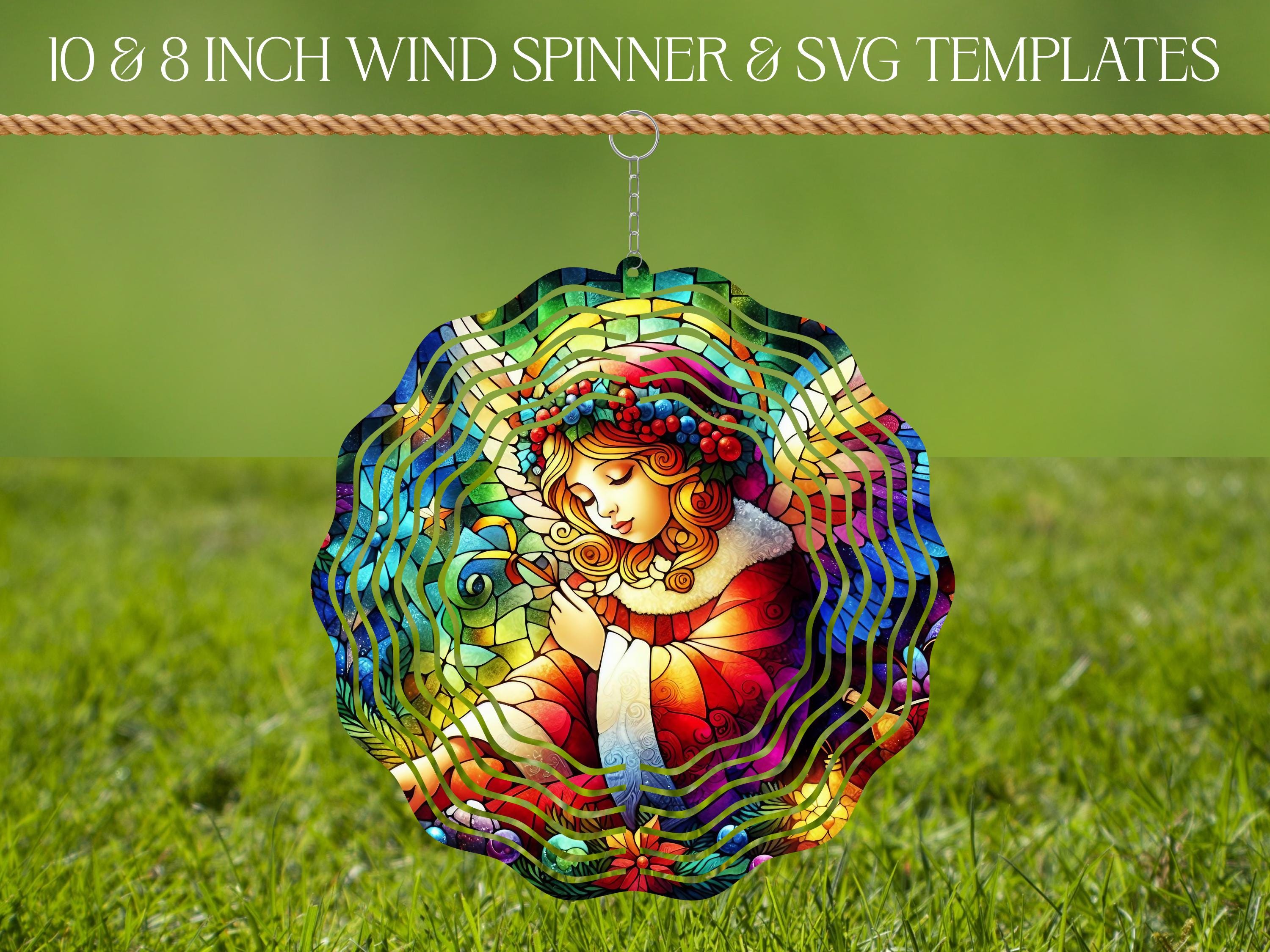 Angel Wind Spinner Stained Glass Sublimation Design Template Wind ...
