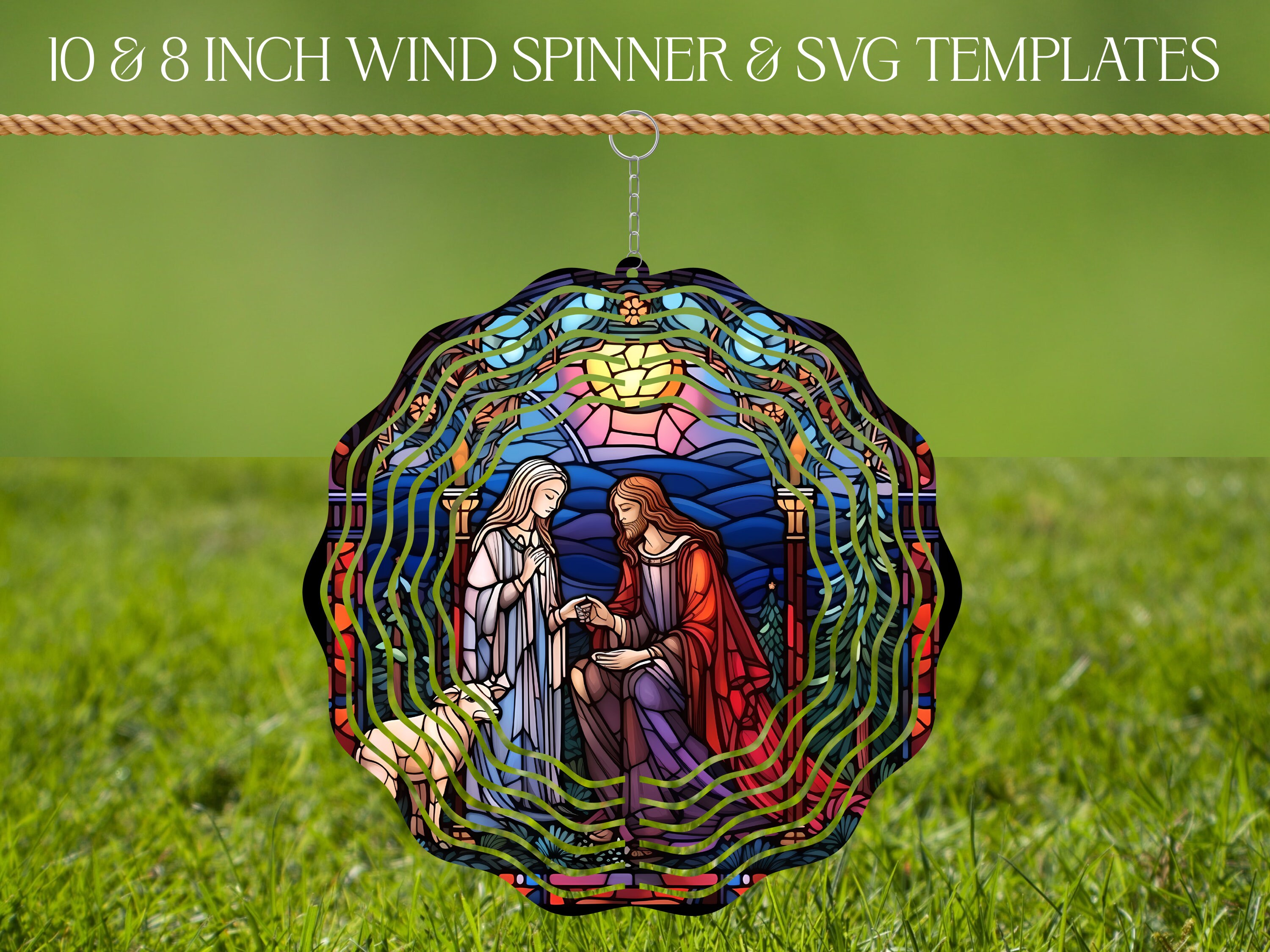 Wind Spinner Stained Glass Sublimation Design Template Wind Spinner SVG ...