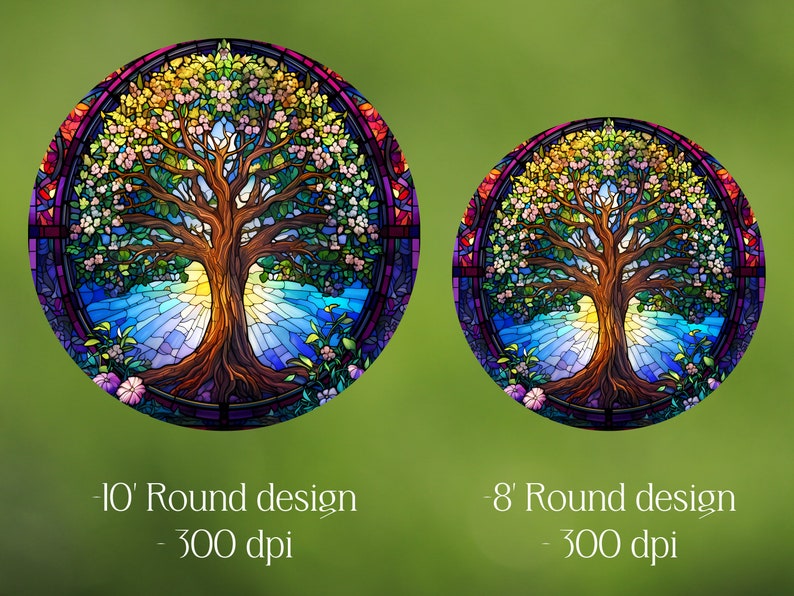 Tree of Life Wind Spinner Stained Glass Sublimation Design - Etsy