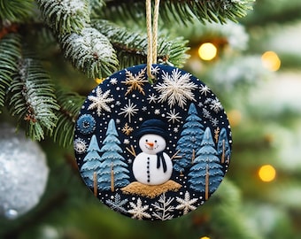 3D Christmas Sublimation Ornaments Designs Download Sublimation Decoration Sublimation Background Christmas PNG Digital Round Design Snowman