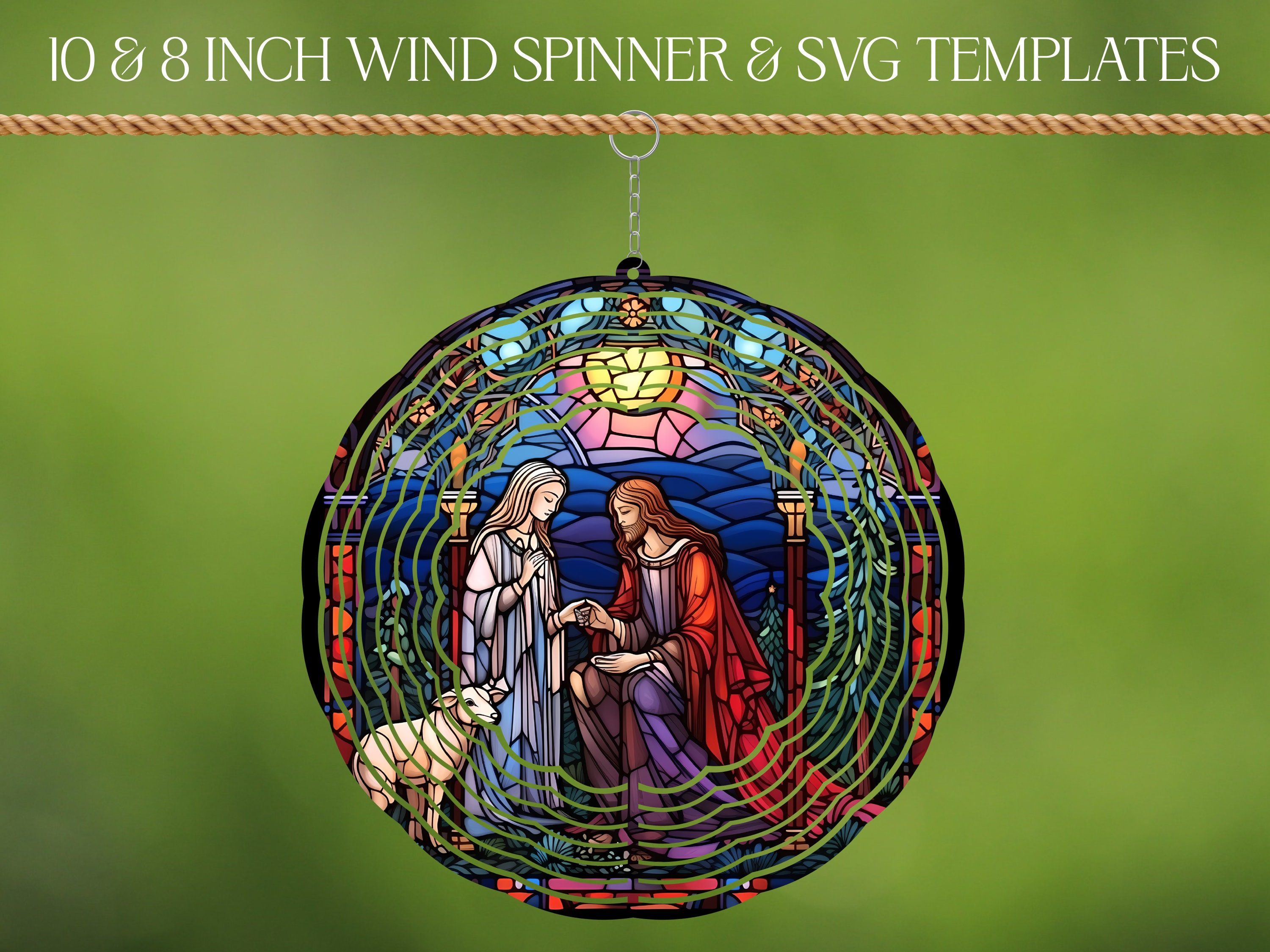 Wind Spinner Stained Glass Sublimation Design Template Wind Spinner SVG ...