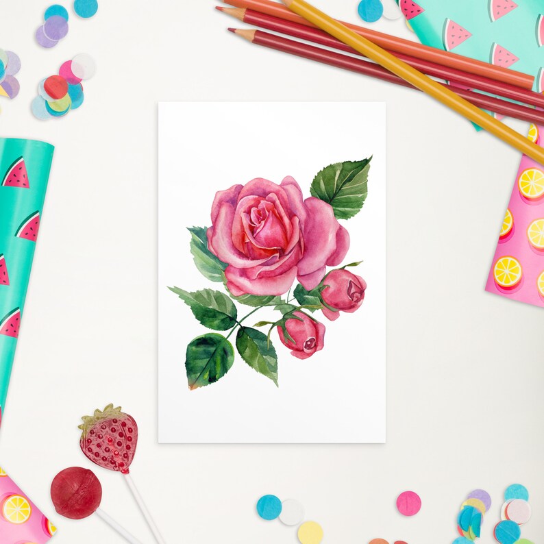Watercolor Roses Clipart PNG Floral Bouquets Wedding - Etsy