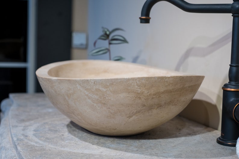 Travertine Sink Bathroom Sink Made of Natural Travertine Stone With
