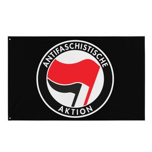 Anti-fascist Action Flag – High-quality 100% polyester flag with grommets