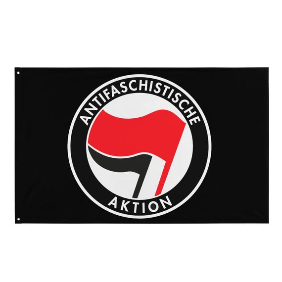 Antifaschistische Aktion Flagge – Hochwertige 100% Polyester-Fahne mit Ösen