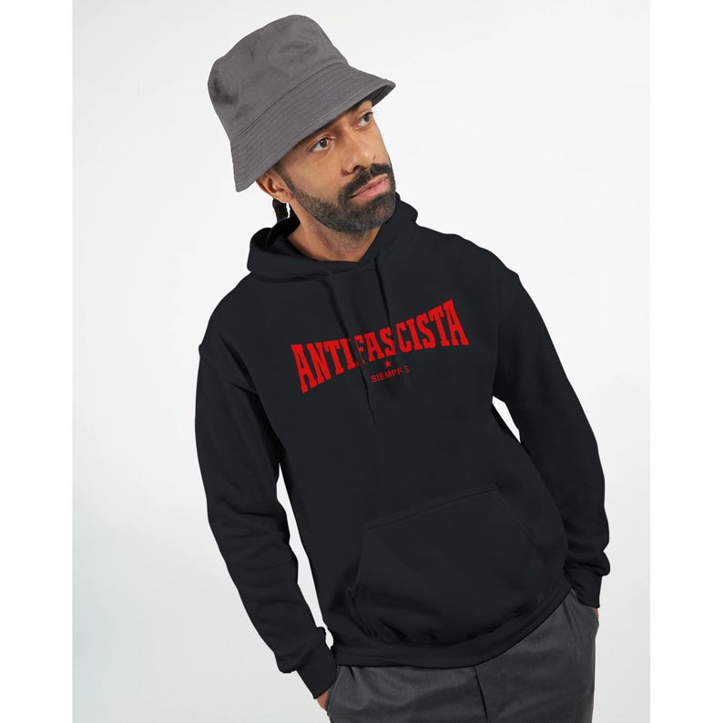 Antifascista Siempre – Antifa Statement Hoodie (DTF) | Political Unisex Hoodie Against Fascism image 5