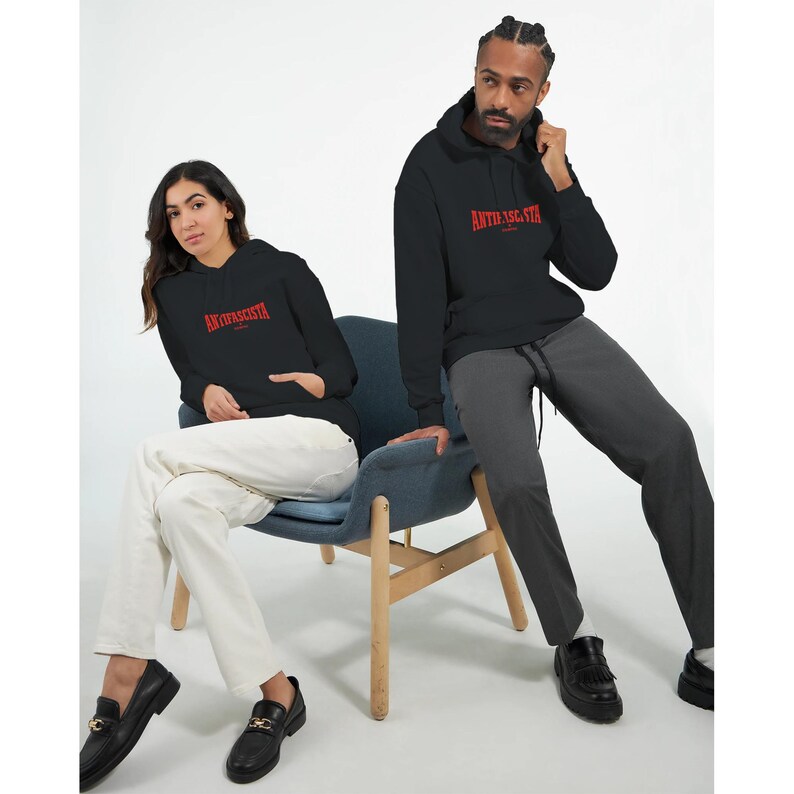 Antifascista Siempre Hoodie | Antifa Statement Hoodie | Unisex Gildan 18500 | Left-Wing Streetwear Outfit | Political Protest Sweater image 5