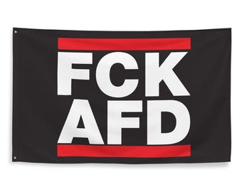 FCK AFD Flag – Against Racism & Fascism | Protest flag with eyelets | 100% Polyester