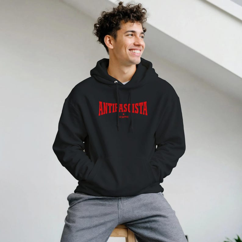 Antifascista Siempre – Antifa Statement Hoodie (DTF) | Political Unisex Hoodie Against Fascism image 9